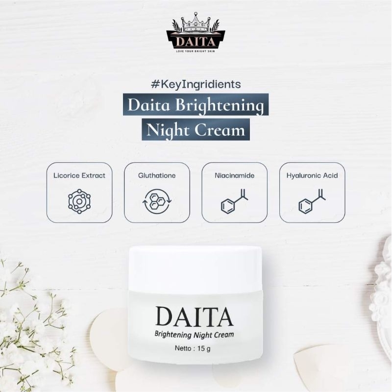 DAITA CREAM MALAM |skincare pemutih wajah pembersih wajah