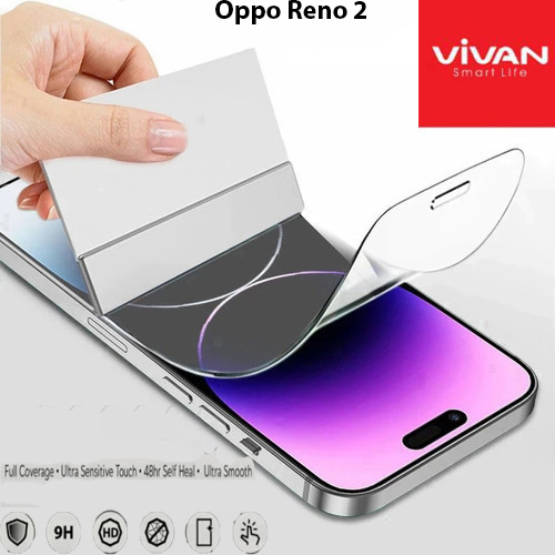 Vivan Hydrogel Oppo Reno 2 Anti Gores Original Crystal Clear Protector Screen Guard Full Cover