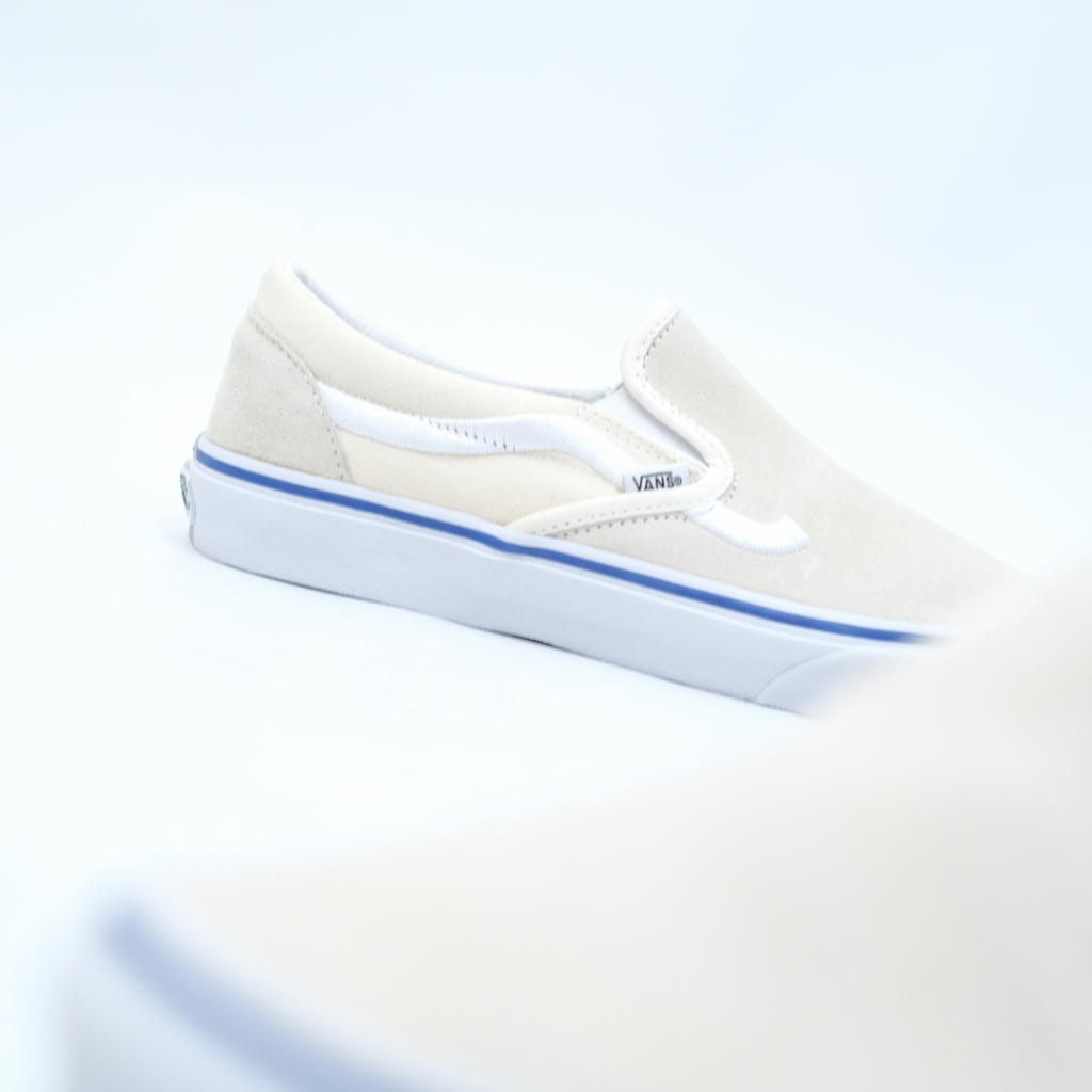 VANS SLIP-ON SIDESTRIPES WHITE ORIGINAL 100%