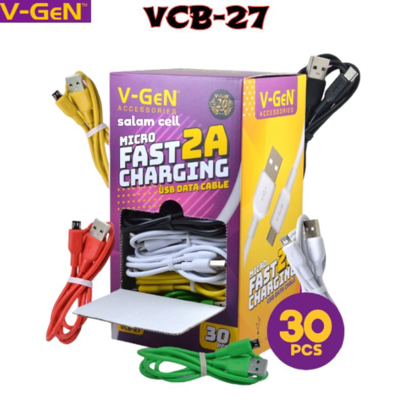 Kabel Data Micro Usb V-GEN VCB-27 Fast Charging Kabel Data Vgen Vcb 27 Micro Usb Untuk Semua Type HP