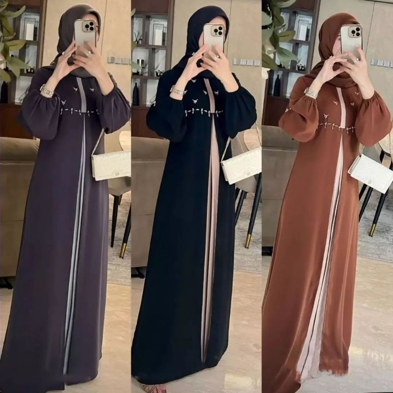 MUTIARA DRESS CERUTY BABYDOLL PAYET BUSUI/AUREL DRESS MUSLIMAH TERBARU/GAMIS KONDANGAN GAMIS FUL FURRING