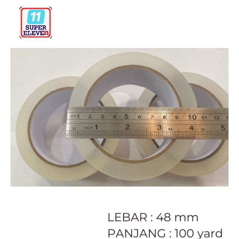 

LAKBAN PUTIH CLEAR BENING SUPER LENGKET 48 mm x 100 yard