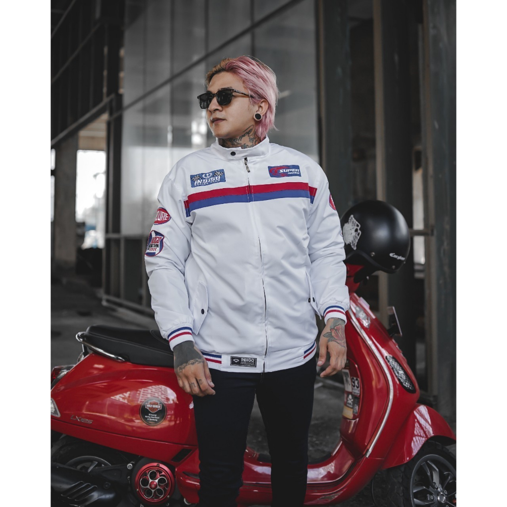 JAKET NASCAR SPEED RACER BORDIR - JAKET RACING NASCAR TOURING ORIGINAL INDIGO