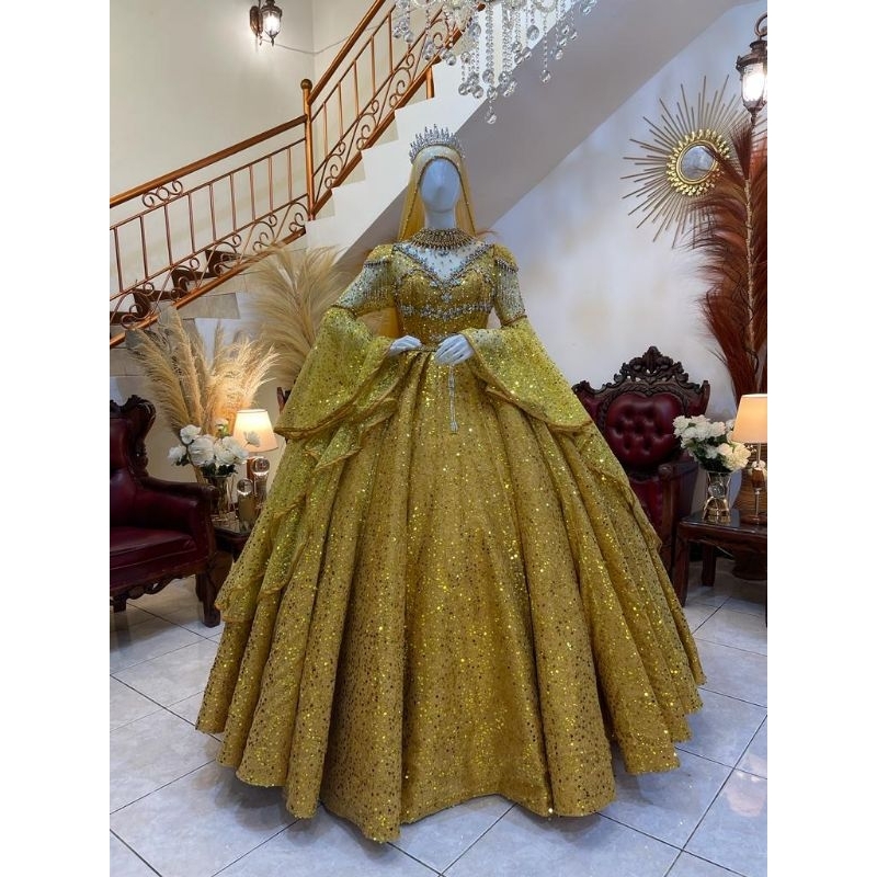 TERLARIS GAUN BARBY WEDDING CANTIK /GAUN MURAH/GAUN WEDDING MODEREN /BAJU PENGANTIN BARUub