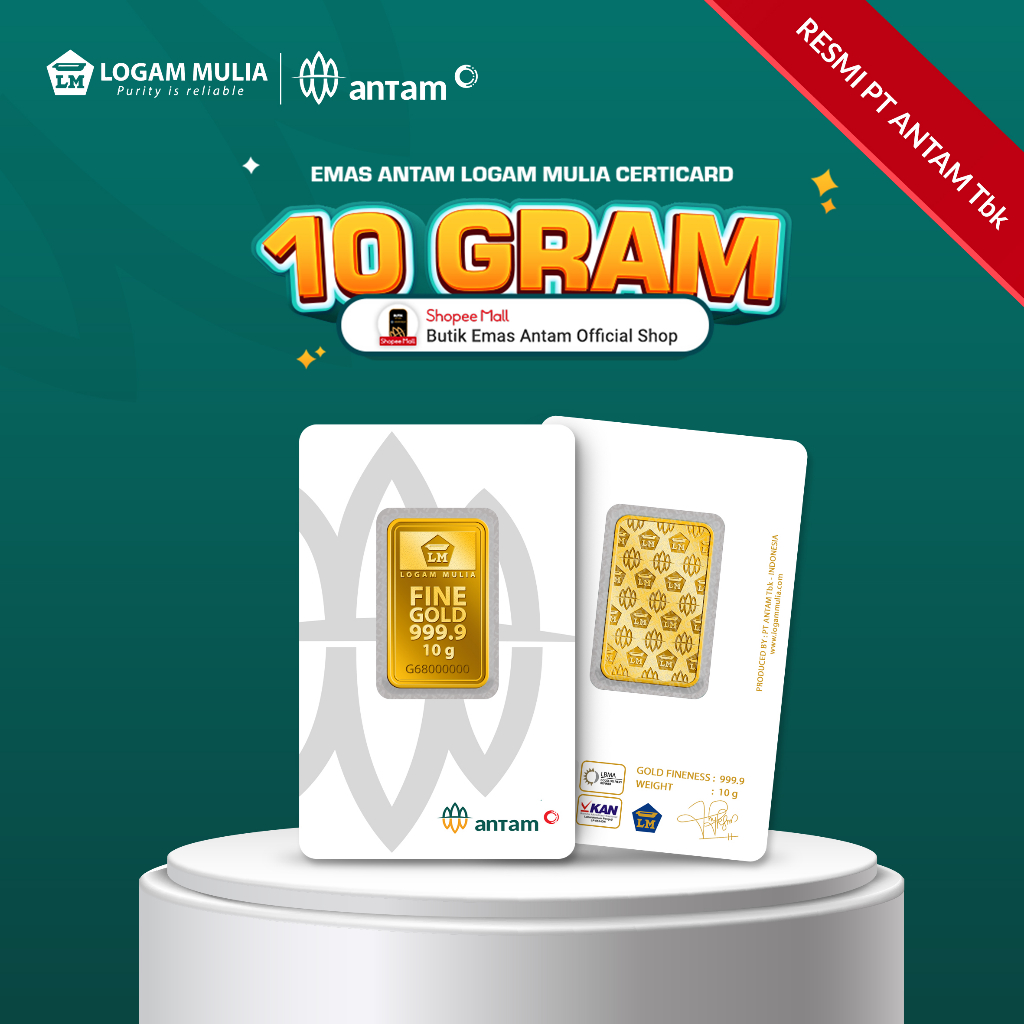 Emas ANTAM Logam Mulia Certicard - 10 gr