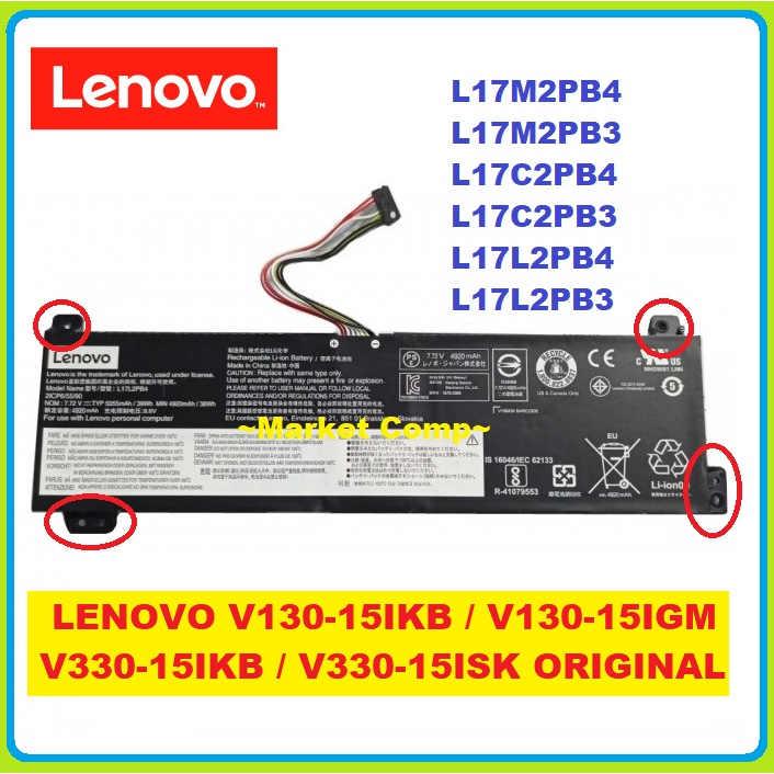 Battery Baterai Laptop Lenovo V130 15 IKB V130 15 IGM V130 15IKB V130 15IGM V130-15IGM V130-15IKB V1
