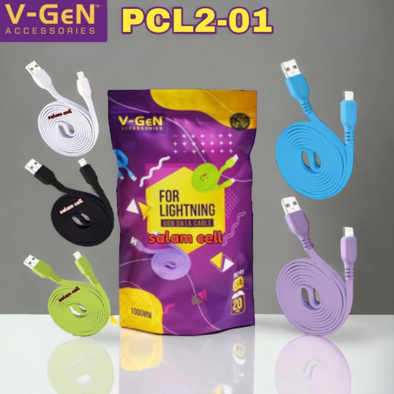 Kabel Data iPhone V-Gen PCL2-01 1pack isi 20Pcs Original Vgen PCL2 01 Garansi Resmi