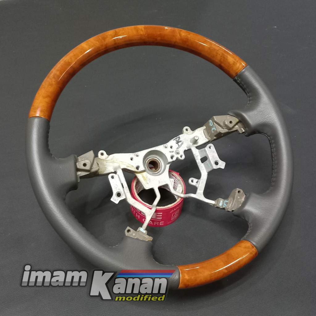 lingkar rangka batang setir stir steer steering wheel innova 2006-2015 wood panel motif kayu origina