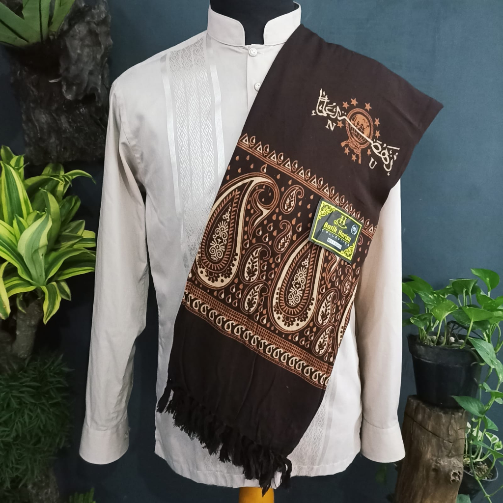 SORBAN NU BATIK MOTIF KASHMIR SORBAN TEROMPAH SORBAN SOLO SELENDANG MUSLIM RIDA IMAMAH