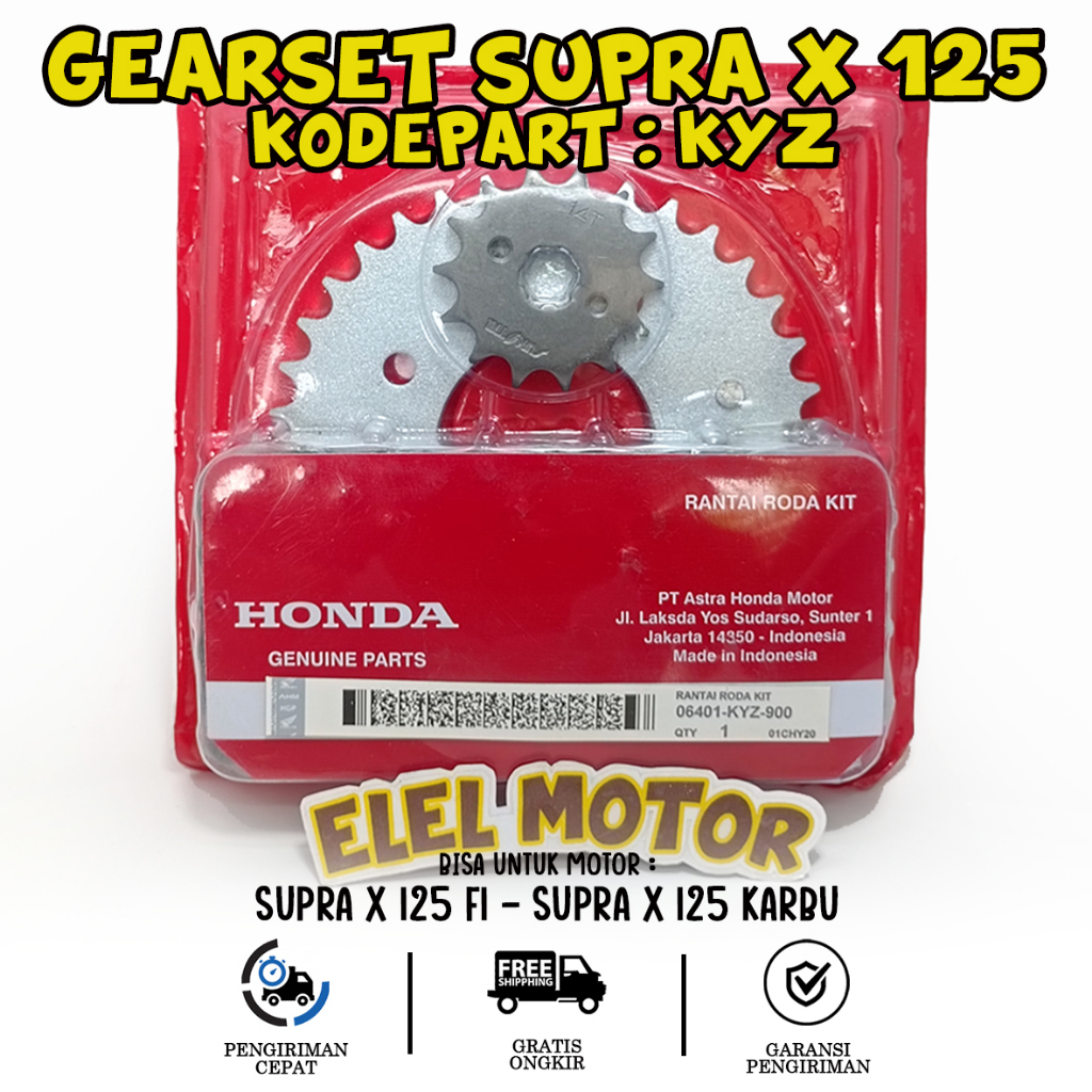 Gear Set Rantai Roda Kit Honda Supra X 125 fi helm in karbu satu set depan belakang KYZ-900