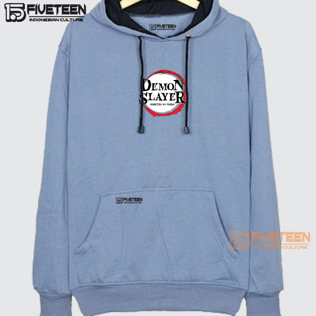 hoodie pria keren kekinian warna denim list demon slayer02 sweater cowok distro ori bahan tebal 15fifteen jaket wanita korean style musim dingin zipper hoodie oversize wanita fifteen15 suwiter cewek terbaru 2023