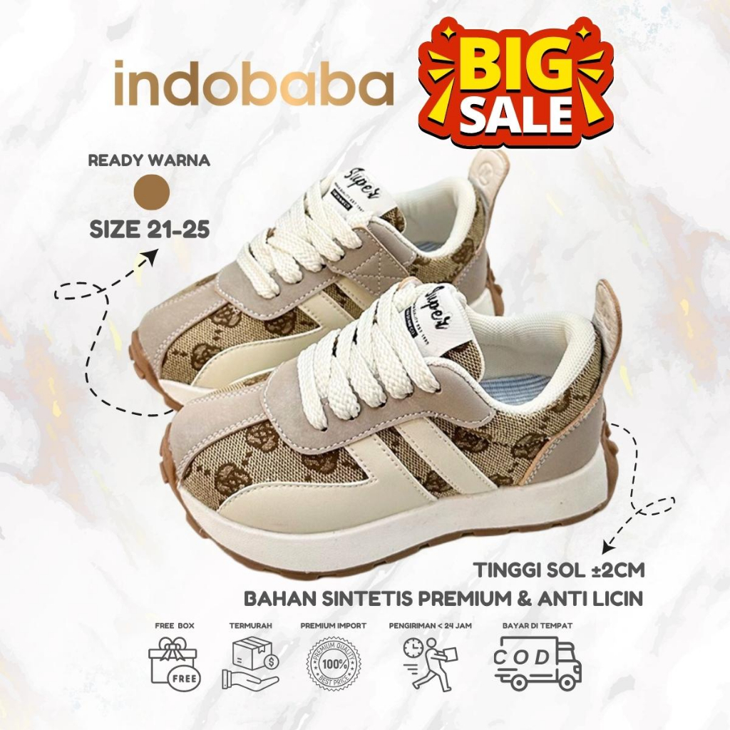 indobaba Sepatu Anak Perempuan Import Sneaker Anak Laki laki Import Usia 1-5 Tahun S180