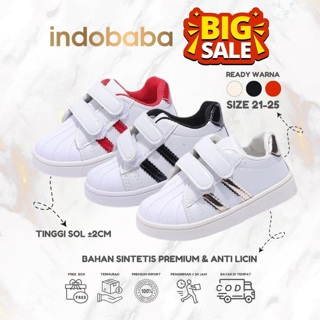 indobaba Sepatu Anak Perempuan Import Sneaker Anak Laki laki Import Usia 1-5 Tahun S172