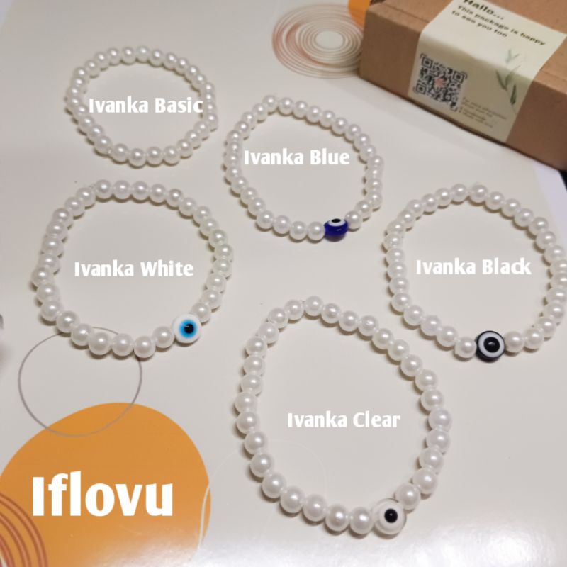 Ivanka Bracelet - Gelang Mutiara Blue eye devil Evil / Gelang Manik Mutiara / Gelang Vintage aesthetic / Gelang Pria / Gelang wanita