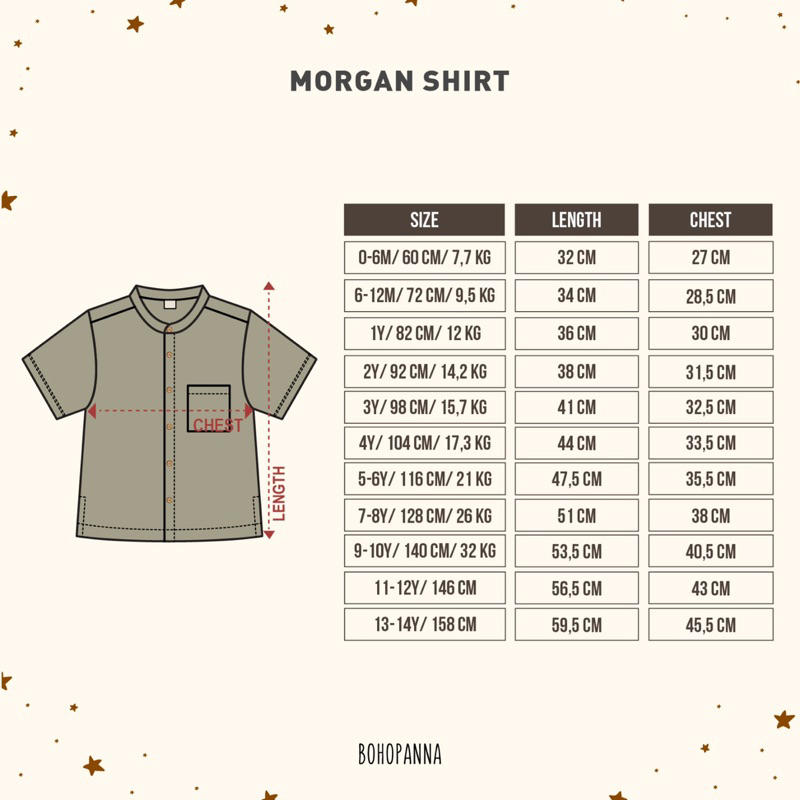 MORGAN SHIRT - Bohopanna - Kemeja Anak Laki-Laki Usia 1-10 Tahun