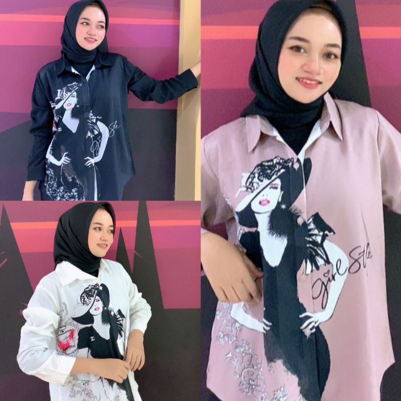 Kemeja cantik woolpeach import parfum