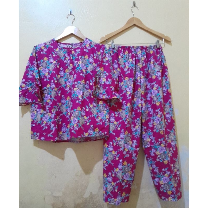 Setelan Batik Alvin Sabata Anak ABG tangan terompet motif bunga-bunga