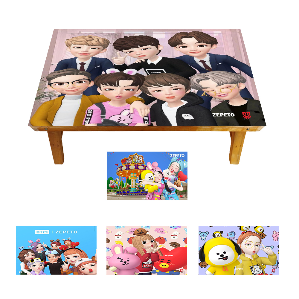 MEJA BELAJAR ANAK KARAKTER ZEPETO LIPAT