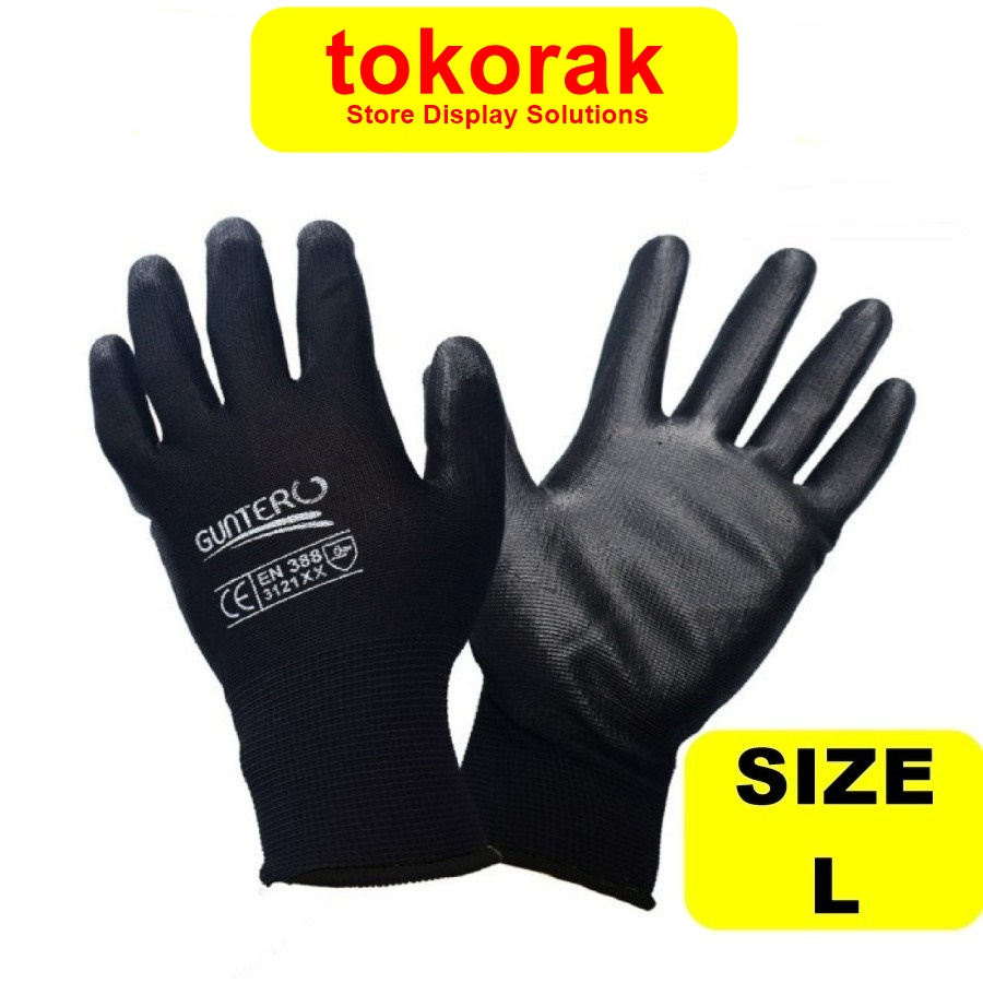 SARUNG TANGAN SAFETY PU KENMASTER GUNTER GLOVE SARUNG TANGAN KERJA MEKANIK GRIP GT 3001 1001 SIZE L SARUNG TANGAN KERJA