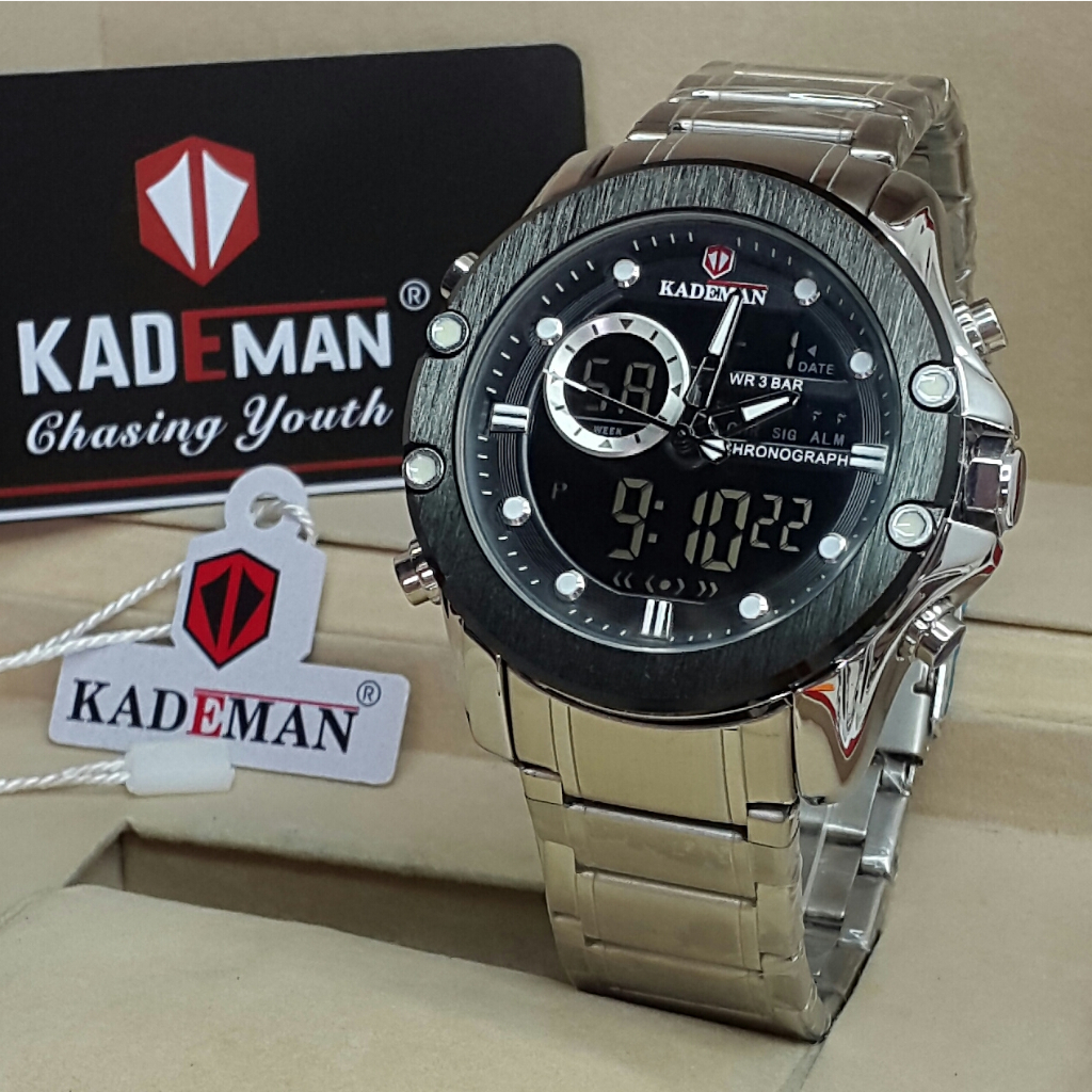 COD] JAM TANGAN DOUBLE TIME KADEMAN RANTAI STAINLESS