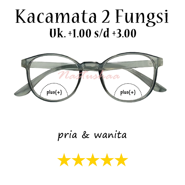 Kacamata Plus 2 Fungsi Untuk Baca Dan Jalan Tersedia Uk. + 1,00 s/d +3,00 Rabun Dekat Untuk Pria Dan Wanita Bingkai Oval Warna Doff NOCASE