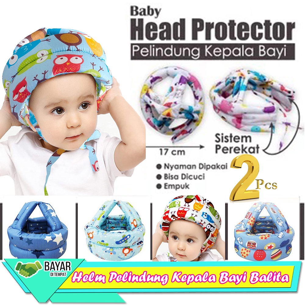 2Pcs Lebih Murah Topi Helm Pelindung Kepala Bayi Anti Bentur Lucu Baby Head Protector Safety-Vegasus Store(COD)