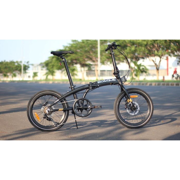 Sepeda Element Folding Bike Ecosmo Bosque X Ukuran 20 inch 8SP Hitam