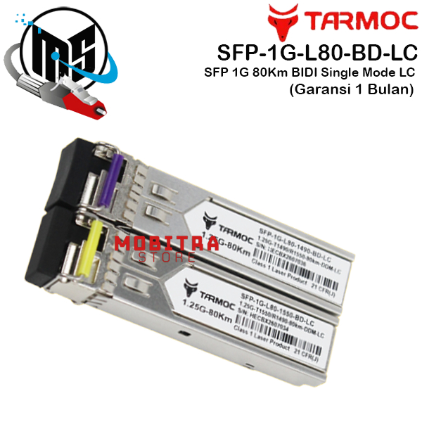 SFP 1G BIDI 80KM l Singlemode LC Mikrobits, Mikrotik, Cisco Compatible