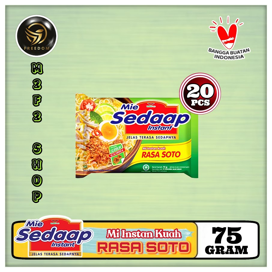 

Mie Sedaap Instant Kuah Rasa Soto | Bag - 75 gr (Kemasan 20 Pcs)