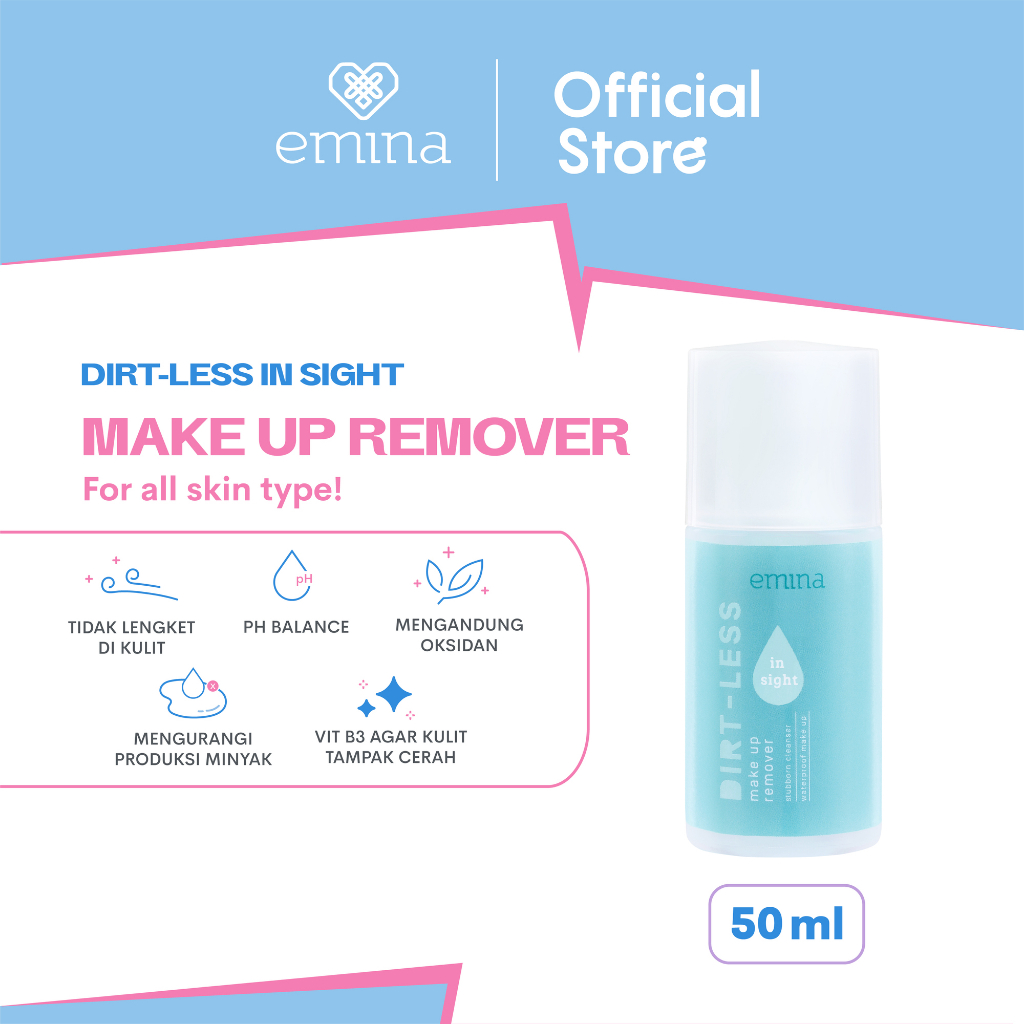 Emina Dirt-less In Sight Make UP Remover 50 ml - Pembersih Wajah