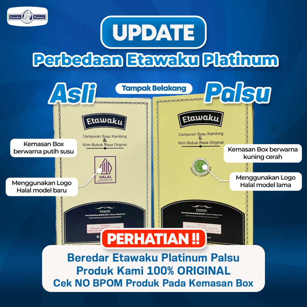 Etawaku Platinum - Paket Bebas Sesak Nafas 3 Box  Susu Kambing &amp; Krimer Bubuk Etawa Original