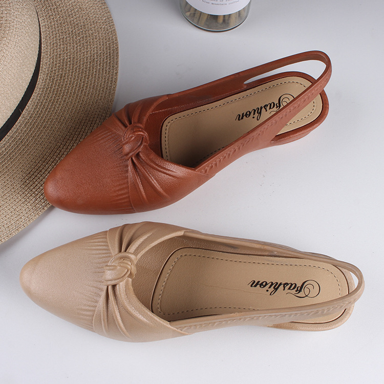 Sepatu Flat shoes Tali Belakang Wanita Sepatu Kerja Formal Kasual Import Bahan PVC Lentur Azgalery SPT-69