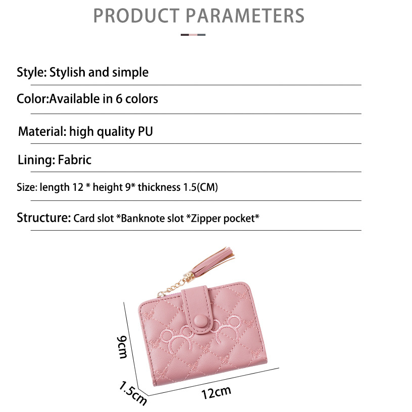 ASIN829 Dompet Wanita Dompet Pendek Wanita Dilipat 2058 Dompet Lipat Mini Fashion Korea Desain Segar Slot Kartu Berkapasitas Besar