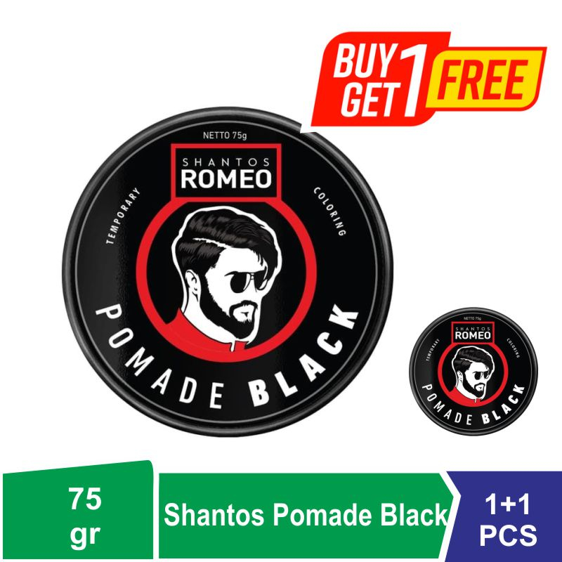 Promo beli 1 gratis 1 Shantos Romeo Temporary Coloring Pomade Black 75gr