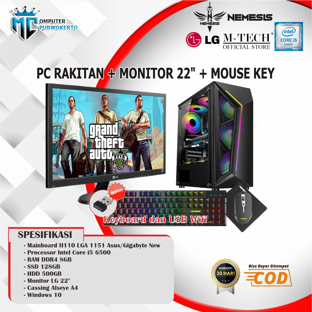 Rakitan PC / Komputer Gaming Fullset Core 15 Siap Pakai