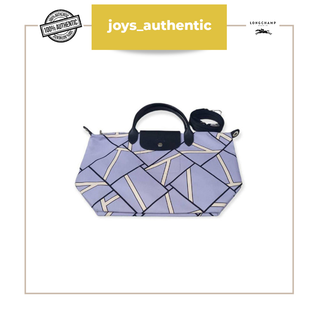 Tas Wanita Longchamp Neo Medium Geo Ungu Purple Woman Bag Authentic Original