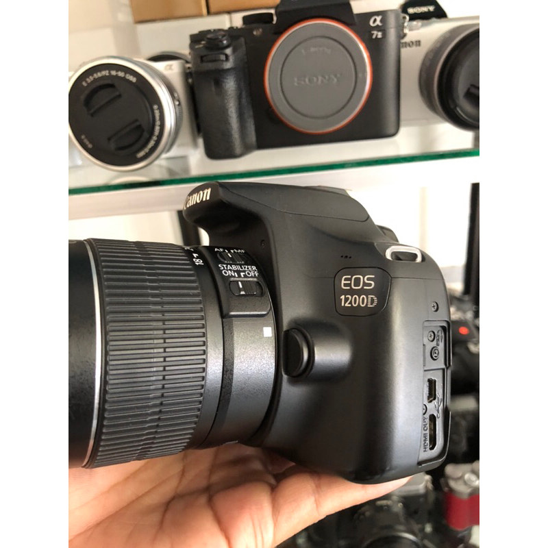 kamera canon eos dslr 1200d lensa kit 18-55 full efek siap pakai