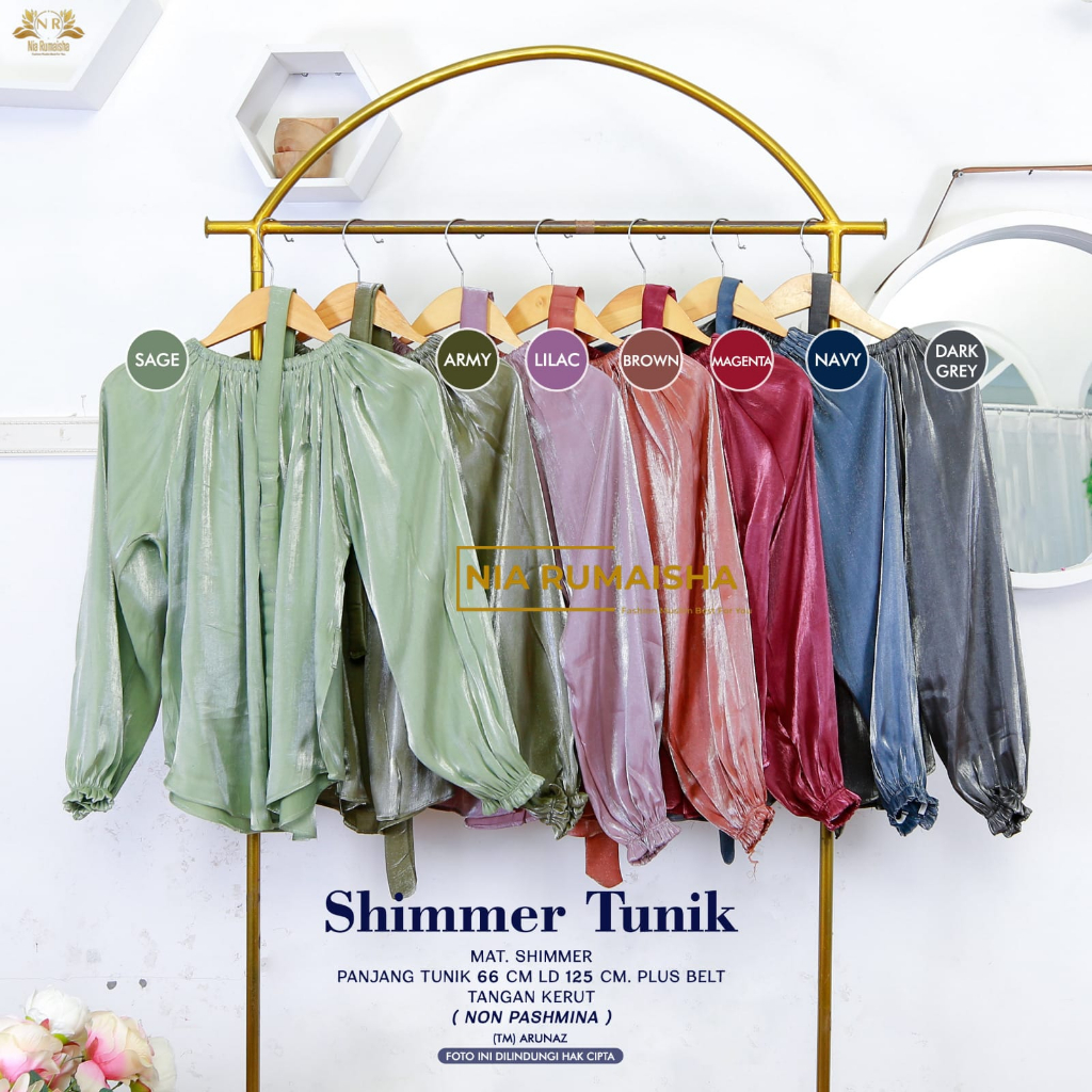 Shimmer Tunik Atasan Wanita Muslim Original Produk By Nia Rumaisha Orinaura