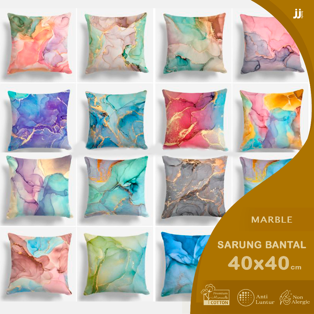 SARUNG BANTAL SOFA PRINT MOTIF LUXURY MARBLE 40X40 CM