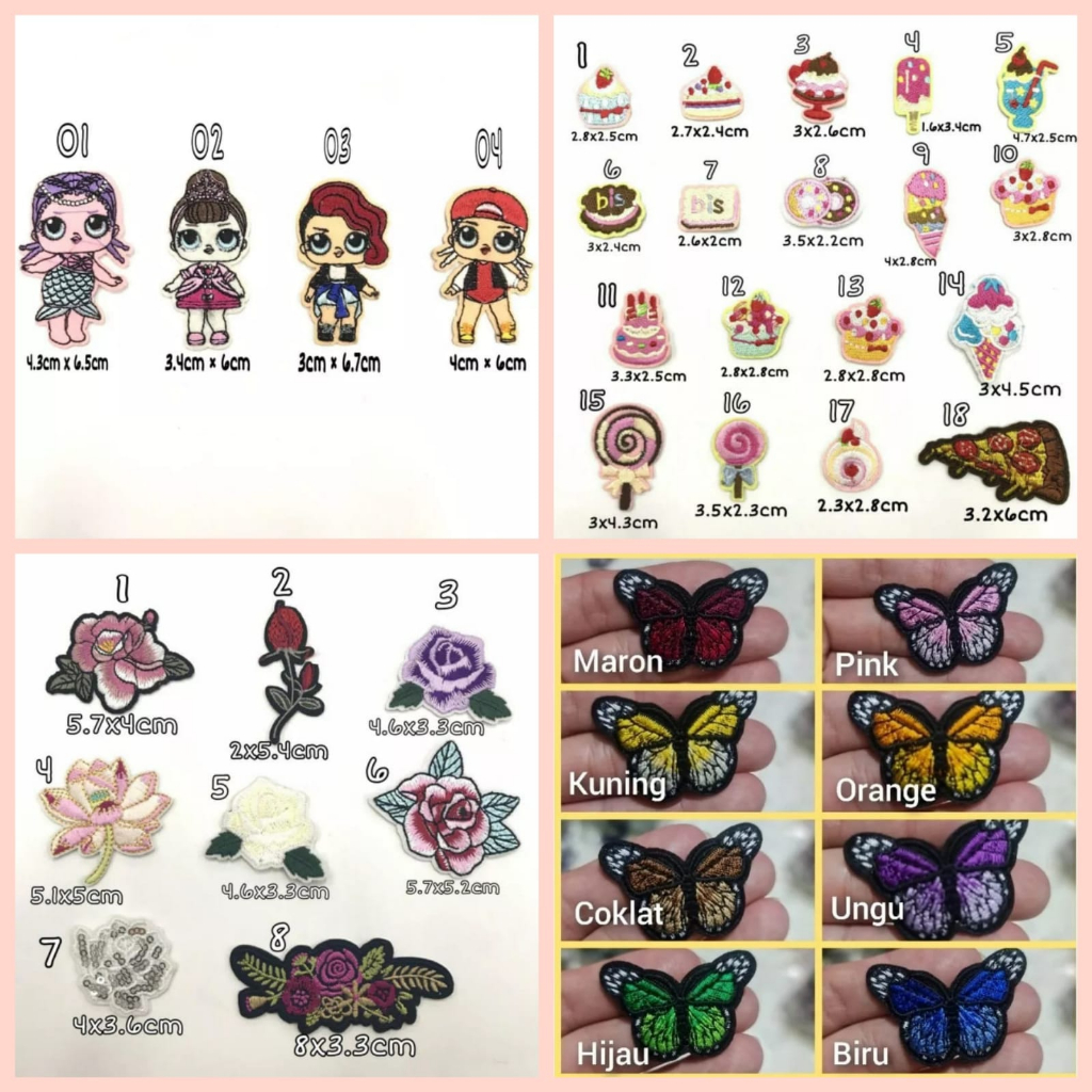 IRON PATCH (PRAKTIS TINGGAL SETRIKA) | BORDIR TEMPELAN BAJU | HIASAN BAJU  | EMBLEM BORDIR