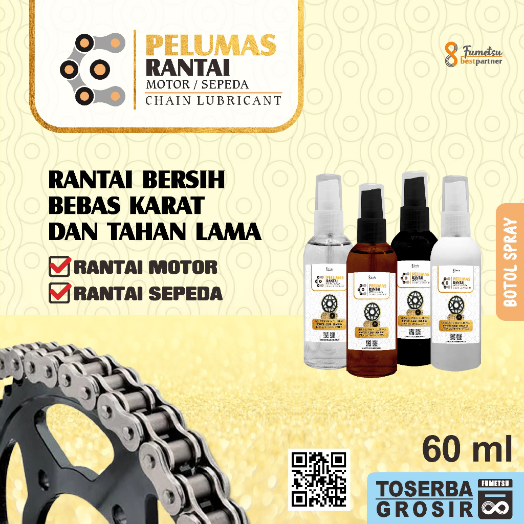 Perawatan Pembersih Sepeda Pelumas Rantai Sepeda  Kemasan 60 Ml Spray