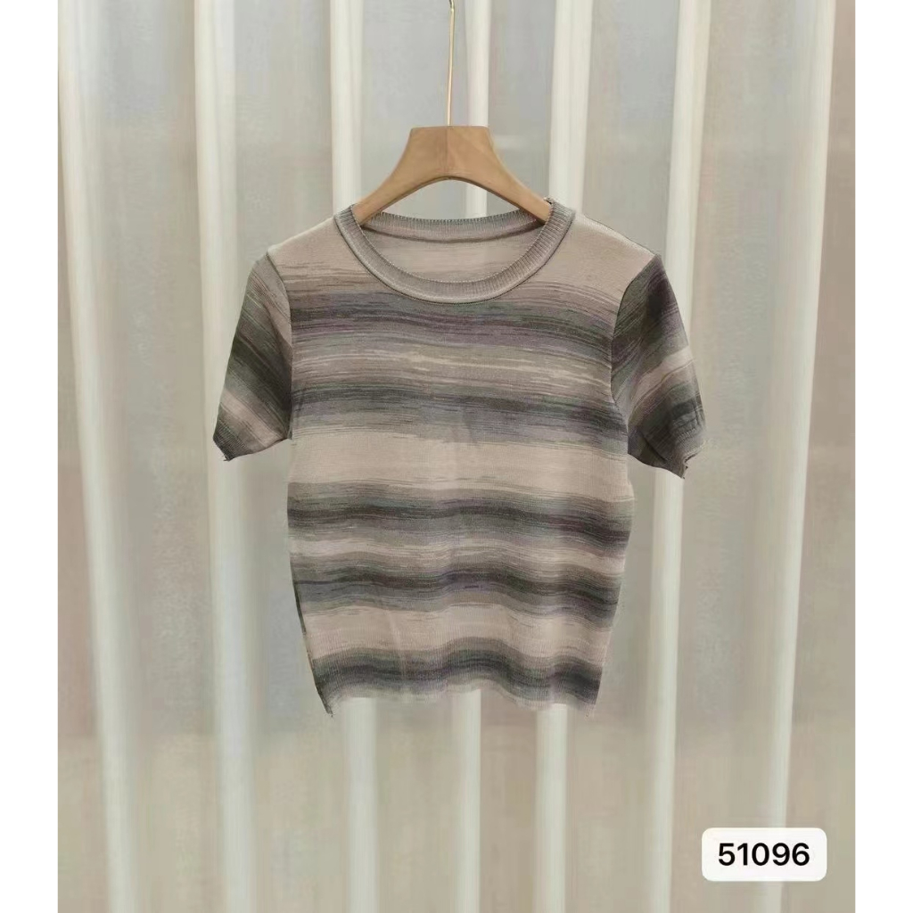 Sasmita T-shirt Knit Import Gradasi - Atasan Kaos Rajut Wanita Import TM (51096)