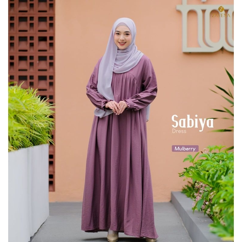 Baju Gamis Muslimah Polos atau Basic Abaya Bahan Polo Linen Sabyan by Zayena Indonesia