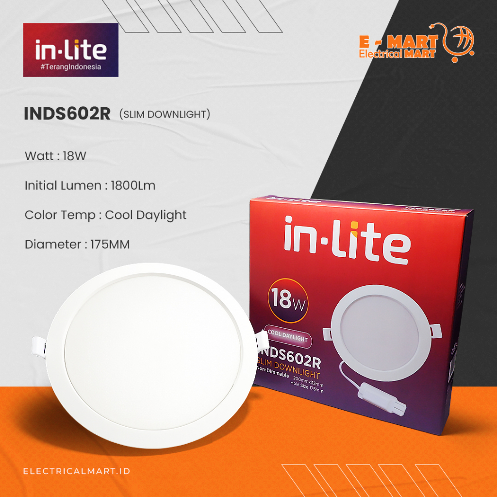 INLITE / IN-LITE DOWNLIGHT LED PANEL COB SLIM 18 WATT BULAT INDS602R