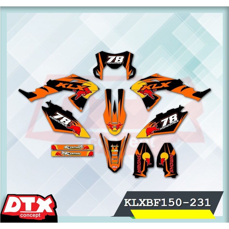 decal klx bf150 full body decal klx bf150 decal klx bf150 supermoto stiker motor klx bf150 stiker mo