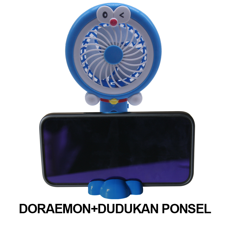 Kipas mini led tangan usb portable charger mini fan led light kipas mini doraemon hello kitty karakter