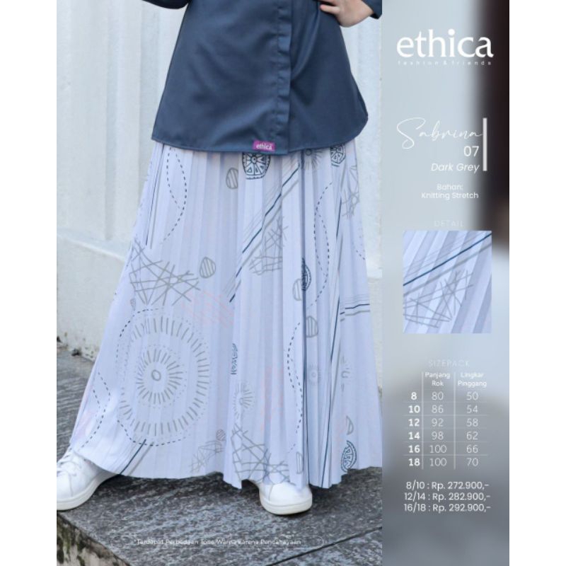 Ethica Bawahan Rok Panjang Sabrina 07 (Soft Grey, Mustard, Dusty Pink, Dark Grey)