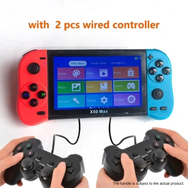 Baru Kedatangan X50 Genggam 5.1 Inci Layar 8GB Retro Video Game Konsol Dibangun Di 6800 + Game dukungan Output TV