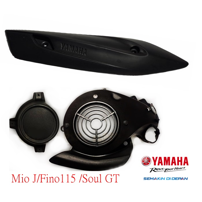 Paket Set Cover Tutup Kipas + Tameng Knalpot Mio J/Fino/Soul GT