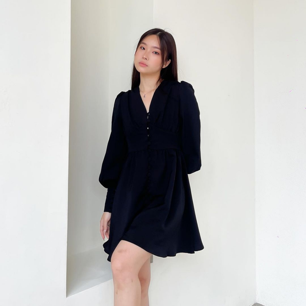 GRISELLA LONGSLEEVE PUFFY DRESS PREMIUM KOREA - MINI DRESS SEXY - DRESS TANGAN PANJANG - DRESS PESTA / KONDANGAN - GLAM DRESS - HADIAH / KADO ULTAH WANITA